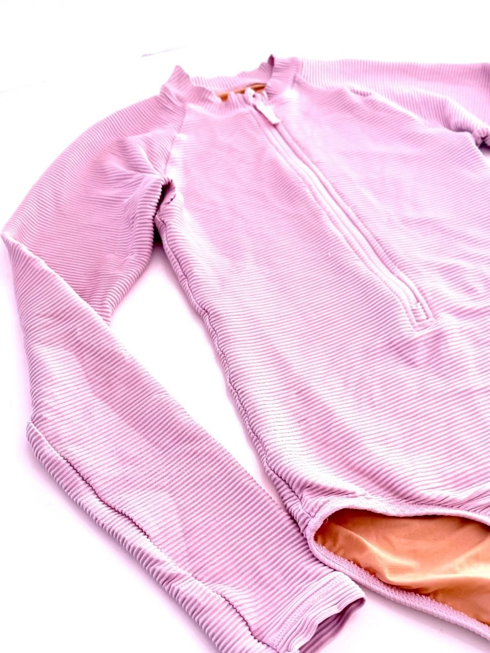 Crewcuts Ribbed UPF  Long Sleeve Rashguard Swimsuit Pale Pink SO PRETTY!!